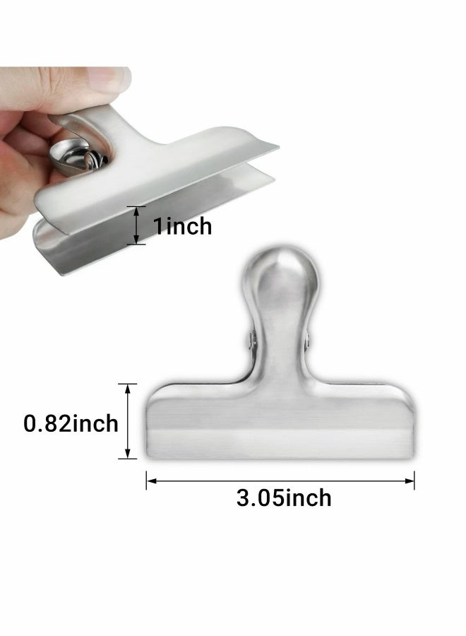 Stainless Steel Chip Bag Clips Set, 6 Pack Bag Clips, Heavy Duty Clamp Seal Food - Image 3