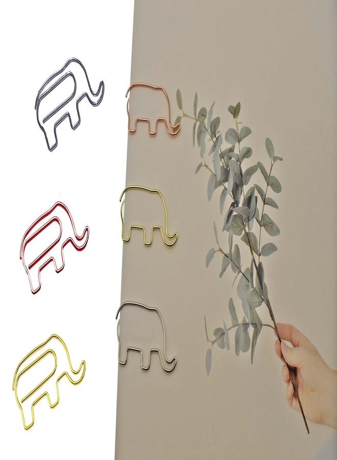 HiQin Elephant Shaped Paper Clips Decorative Paperclips, Cute Elephant Office Gifts 60 Pcs - Image 3