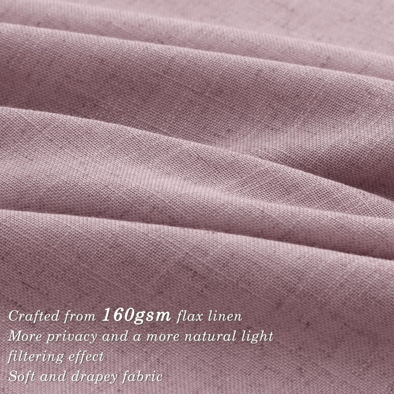 Jowels Blush Pink Linen Curtains 90 Inch Length 2 Panels for Living Room Bedroom  Light Filtering Sheer Curtains 90 Inches  Modern Grommet Privacy Semi Sheer Curtain 90 Inch  Blush Pink  52x90 - Image 3