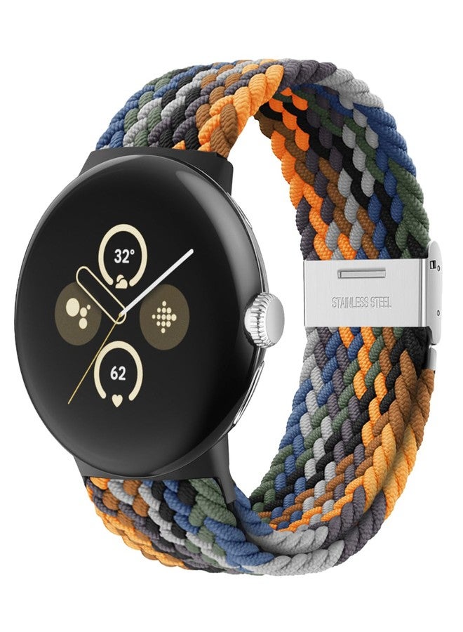 BandRain Stretchy Braided Bands Compatible with Google Pixel Watch 3 41mm/Pixel Watch 2 Band/Google Pixel Watch Band - Upgraded Connector - Elastic Nylon Breathable Sport Straps for Women Men - Image 1