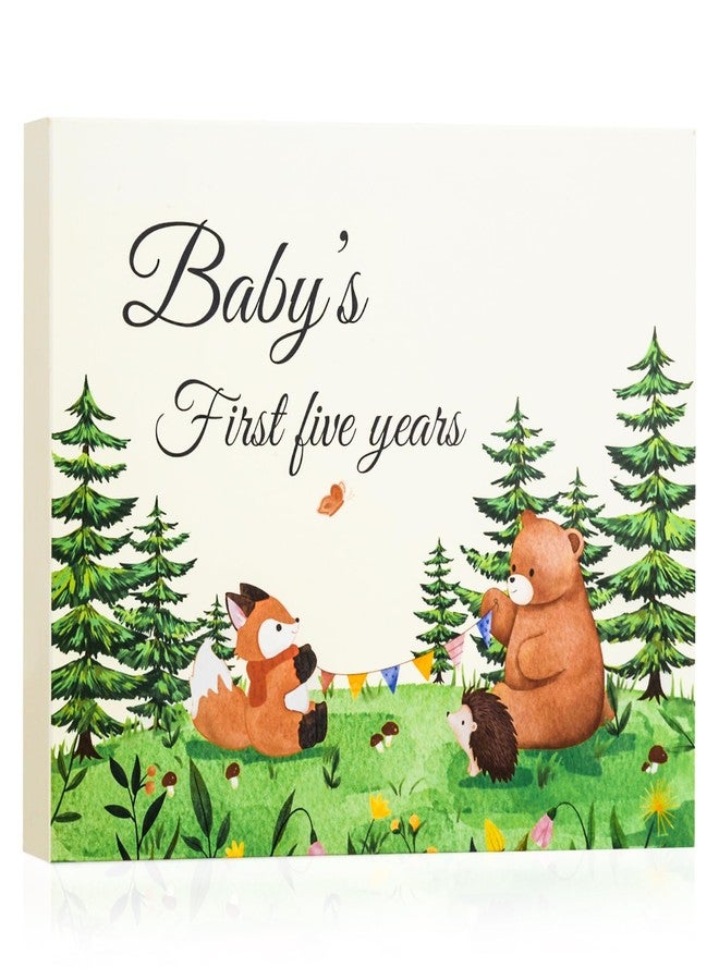 EUUBIRD Keepsake Memory Book for Baby Boy or Girls, Gender Neutral Baby Memory Scrapbook, Baby Photo Album, Baby Book to Record Baby's Milestones and Journal from Birth to 5 Years | Newborn Gift (Bear) - Image 1