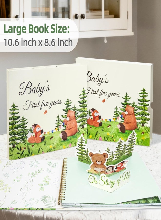 EUUBIRD Keepsake Memory Book for Baby Boy or Girls, Gender Neutral Baby Memory Scrapbook, Baby Photo Album, Baby Book to Record Baby's Milestones and Journal from Birth to 5 Years | Newborn Gift (Bear) - Image 2