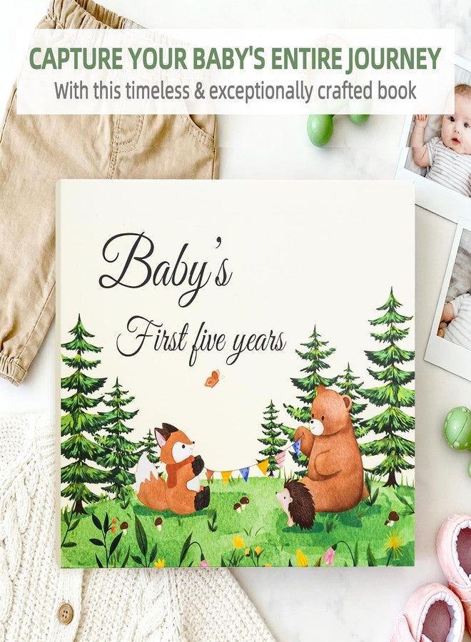 EUUBIRD Keepsake Memory Book for Baby Boy or Girls, Gender Neutral Baby Memory Scrapbook, Baby Photo Album, Baby Book to Record Baby's Milestones and Journal from Birth to 5 Years | Newborn Gift (Bear) - Image 3