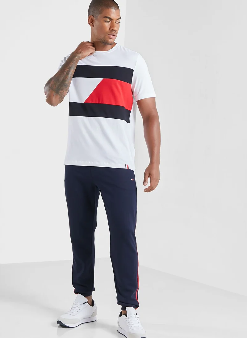 TOMMY HILFIGER Casual Color Block Crew Neck T-Shirt
