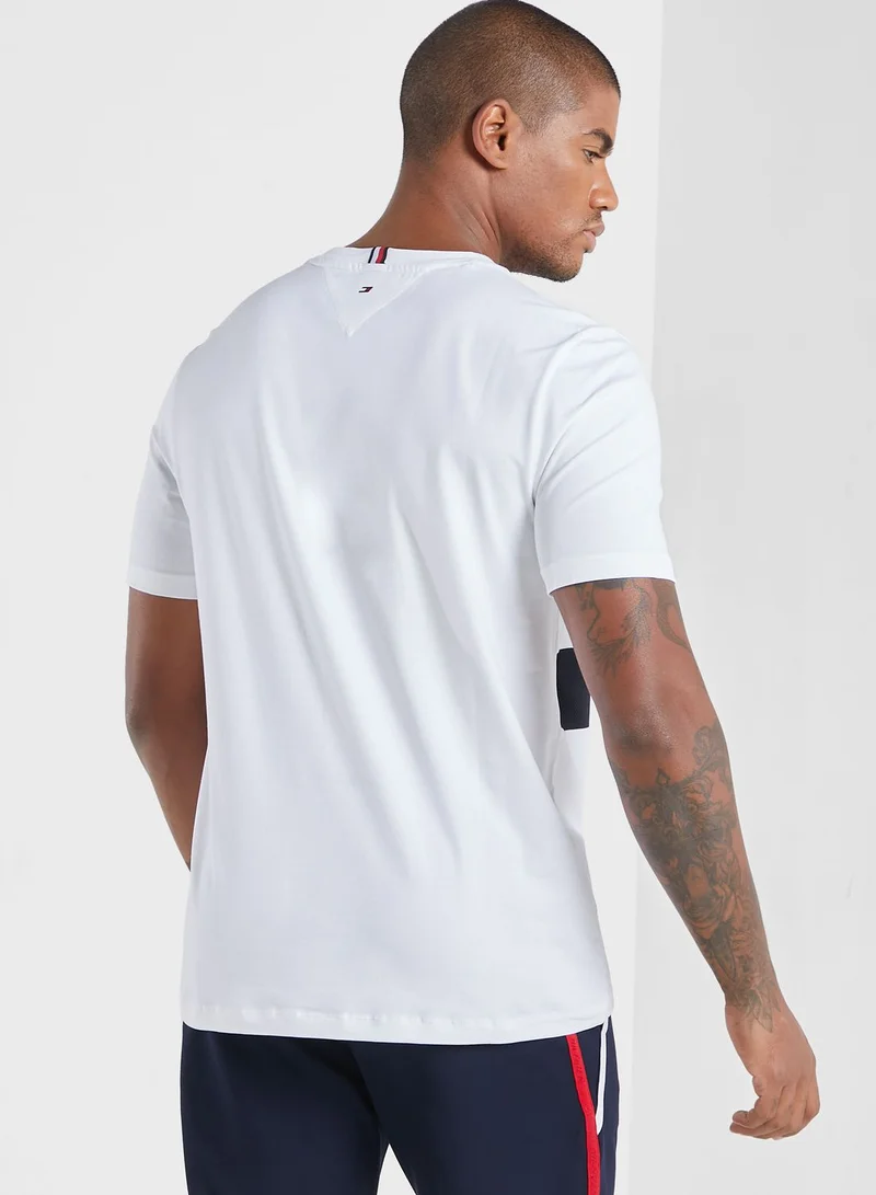 TOMMY HILFIGER Casual Color Block Crew Neck T-Shirt