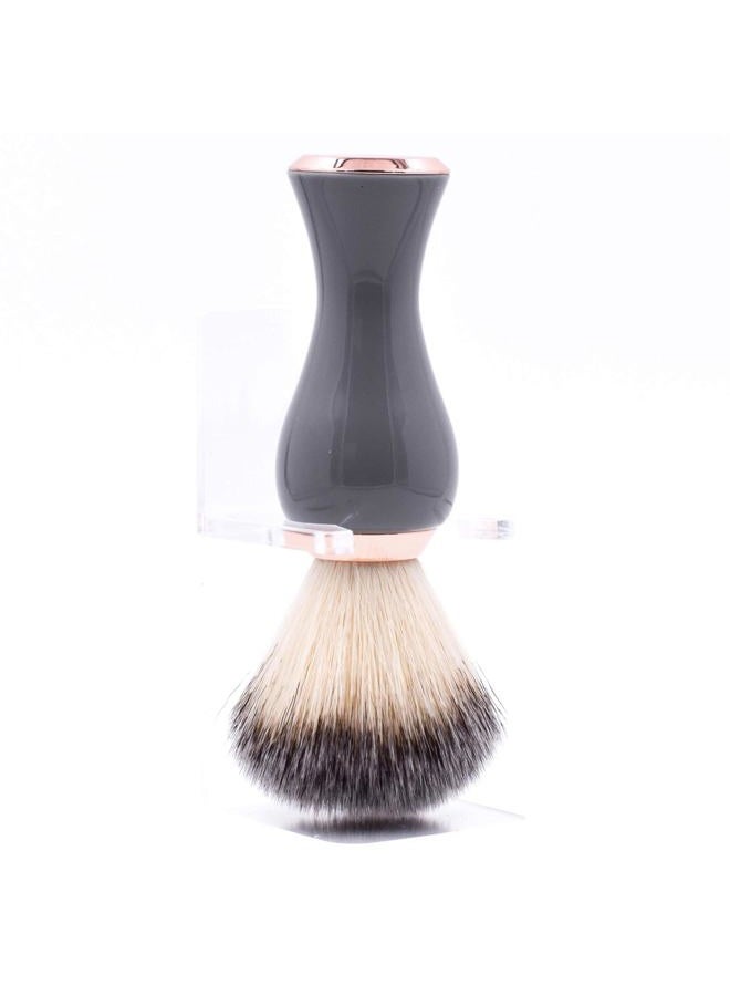 Parker Safety Razor Parker Premium Synthetic Bristle Shaving Brush with Stand - Super Soft Bristles for Sensitive Skin - Deluxe Gray and Rose Gold Handle - Shaving Brush for Men & Women - Image 2