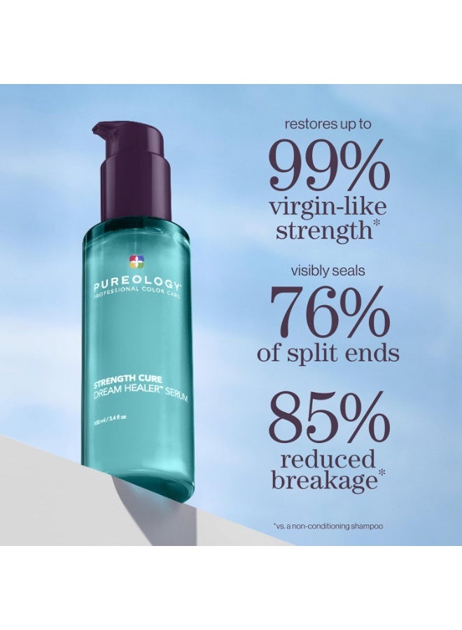 PUREOLOGY Pureology Strength Cure Dream Healer Serum - Leave-In Treatment For Damaged or Color-Treated Hair, Split End Repair, Lightweight & Strengthening Heat Protectant, Vegan, 3.4 Fl Oz - Image 3