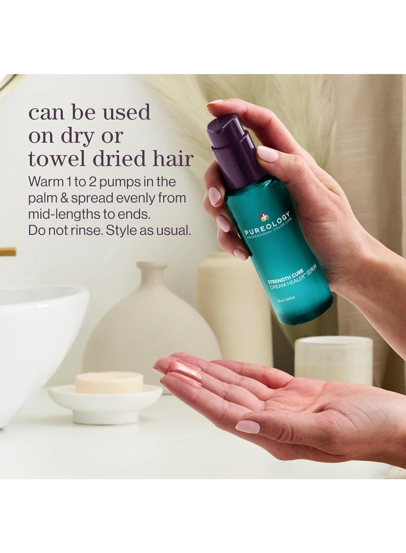 PUREOLOGY Pureology Strength Cure Dream Healer Serum - Leave-In Treatment For Damaged or Color-Treated Hair, Split End Repair, Lightweight & Strengthening Heat Protectant, Vegan, 3.4 Fl Oz - Image 2