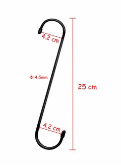 6 Pack Extra Long S Hooks 10 inch X-Large S Shaped Hooks Heavy Duty Black Hooks for Hanging Plant, Hooks for Closet, Flower, Basket, Patio, Indoor and Outdoor Uses (6 Pack, 10 inches) - pzsku/Z602D165B2703F4A60500Z/45/_/1717030026/cd2c1328-ec45-4c97-97cf-19f283424413