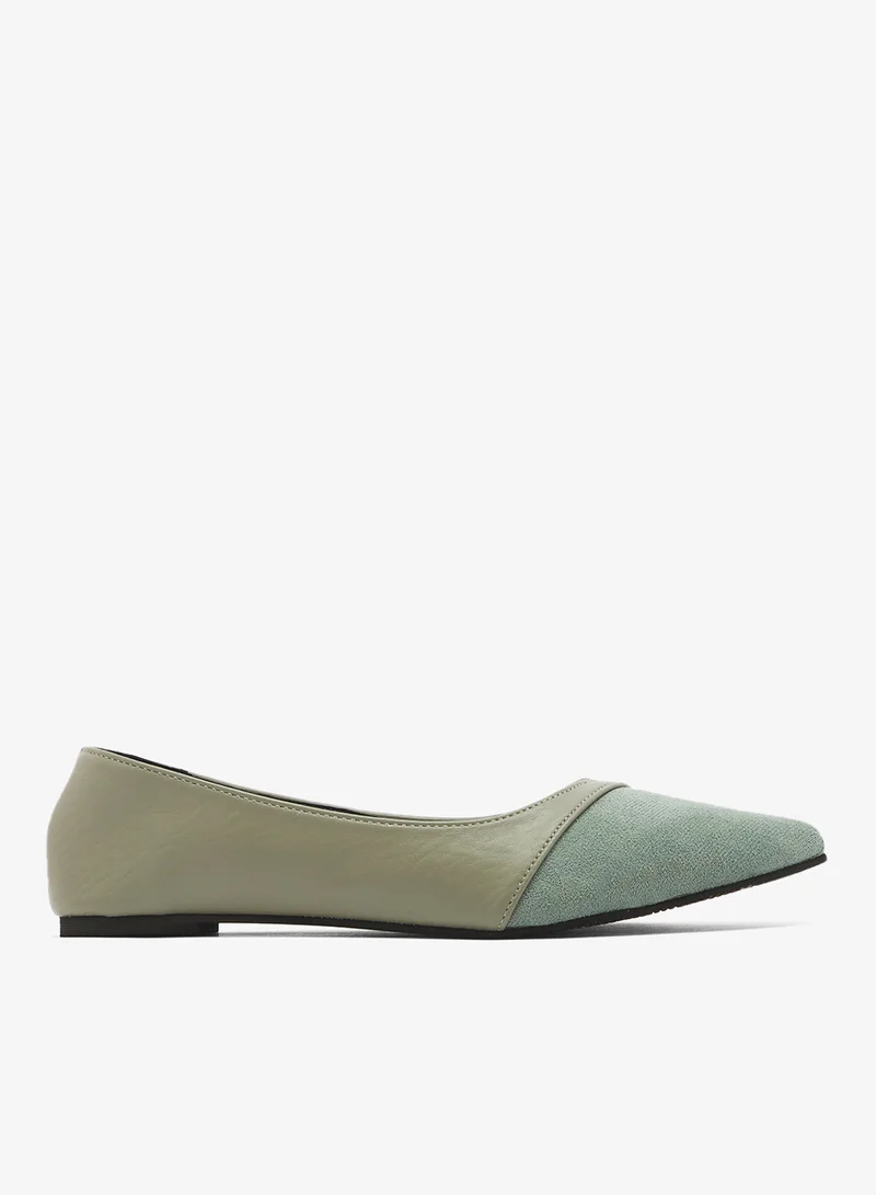 ELLA Suede Two Tone Ballet Flats