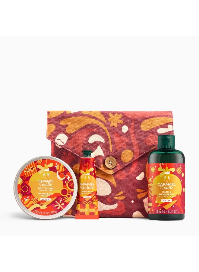 THE BODY SHOP Caramel Gift Set – Shower Gel (250 Ml) And Body Butter (200 Ml) And Hand Balm (30 Ml) – Warm Caramel-Vanilla Scent, Deep Nourishing Shea Butter Formula For Soft, Cozy Skin - Image 1