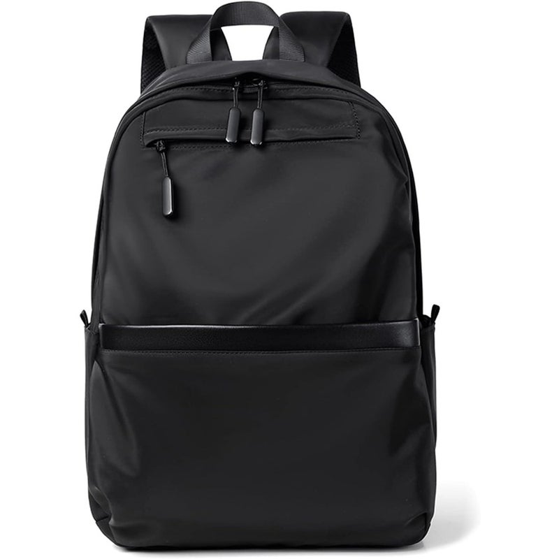 Qiccijoo Laptop Backpack for Men and Women 15.6 Inch Laptop Compartment Travel, Work, College, School Backpack Water-Resistant Polyester Slim Fit, Ergonomic Design, USB Charging Port Black - Image 1