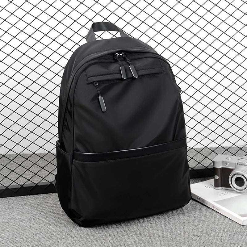 Qiccijoo Laptop Backpack for Men and Women 15.6 Inch Laptop Compartment Travel, Work, College, School Backpack Water-Resistant Polyester Slim Fit, Ergonomic Design, USB Charging Port Black - Image 3