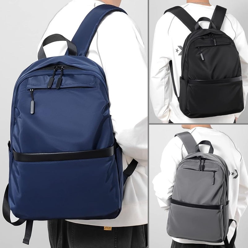 Qiccijoo Laptop Backpack for Men and Women 15.6 Inch Laptop Compartment Travel, Work, College, School Backpack Water-Resistant Polyester Slim Fit, Ergonomic Design, USB Charging Port Black - Image 4
