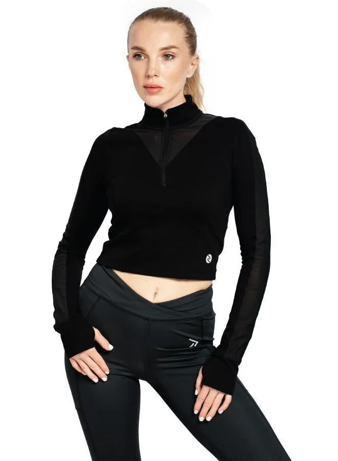 ZAECY Women's Full Sleeve Zip-Up Top