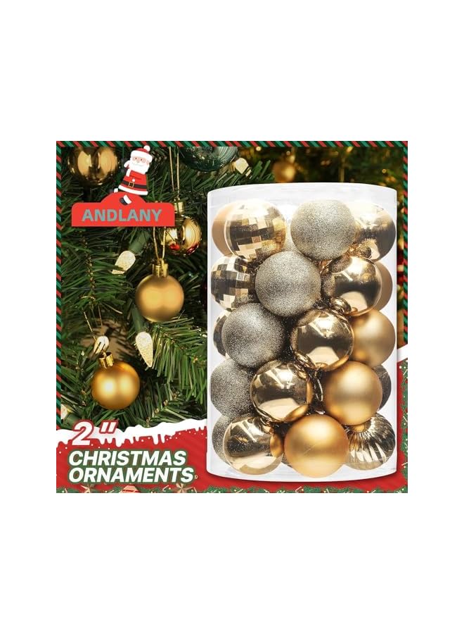 The Bros زينة كرات عيد الميلاد برو 34 قطعة زينة شجرة غير قابلة للكسر 4 سم للزينة في حفلات الزفاف والعطلات - Image 2