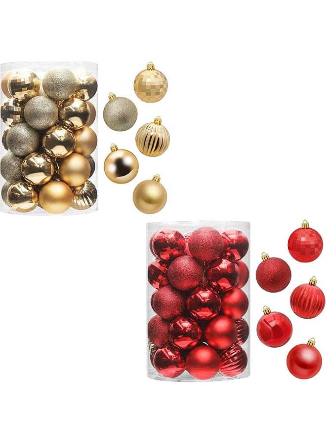 The Bros زينة كرات عيد الميلاد برو 34 قطعة زينة شجرة غير قابلة للكسر 4 سم للزينة في حفلات الزفاف والعطلات - Image 1