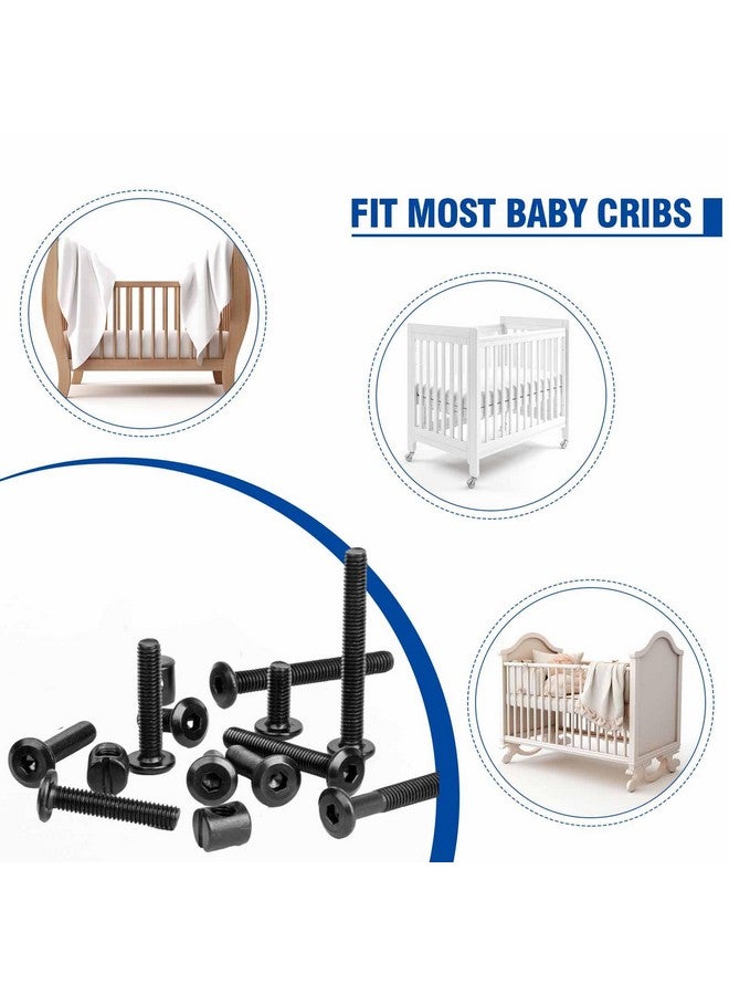 Socell مسامير سرير بطابقين Socell M6x90mm 15 قطعة، مجموعة براغي وصواميل برميل الأثاث مع رأس سداسي للأثاث والأسرة والسرير مع مفتاح (أسود) - Image 4