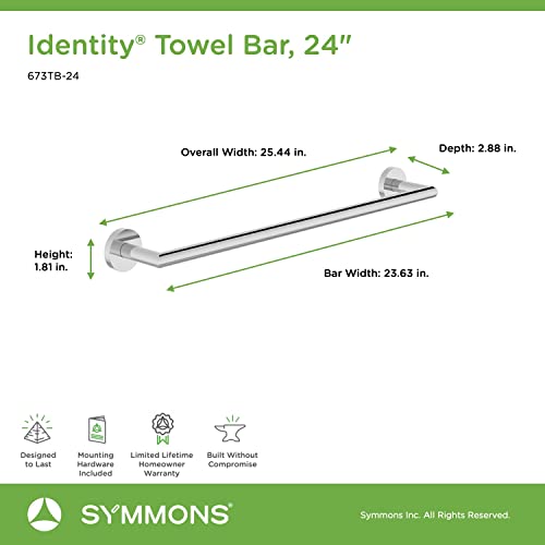 Symmons بار منشفة مثبت على الحائط Symmons 673TB-24 بارتفاع 24 بوصة من الكروم المصقول - Image 3