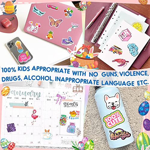 QTL 250pcs Cute Vinyl Stickers for Girls Stickers for Kids Teens Girls Easter Basket Stuffers Gifts Water Bottle Stickers for Hydroflask Waterproof - Image 3