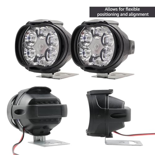 Pivalo 6 LED Fog Light15V DC 10W 1000Lm 7000k Power Waterproof Universal Head Lamp Off-Road Driving Anti Fog Headlight with Handlebar Switch for Bike Scooty Motorcycle (White, Pack of 2) - Image 5