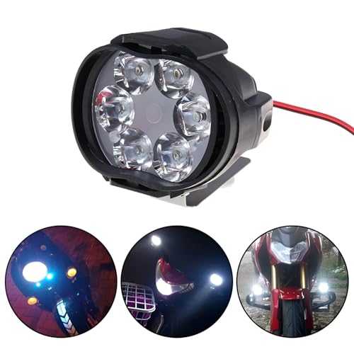 Pivalo 6 LED Fog Light15V DC 10W 1000Lm 7000k Power Waterproof Universal Head Lamp Off-Road Driving Anti Fog Headlight with Handlebar Switch for Bike Scooty Motorcycle (White, Pack of 2) - Image 2