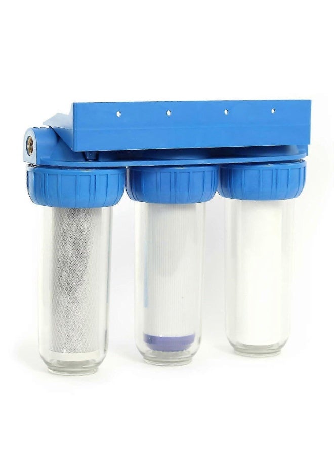 ROBIZ نظام ترشيح المياه ثلاثي الطبقات بقطر 10 بوصات من روبز - فلتر كربوني بكتلة 5 ميكرون، يزيل الروائح والشوائب، تصميم مدمج، تركيب سهل، جهاز تنقية مياه متين وصديق للبيئة - Image 4