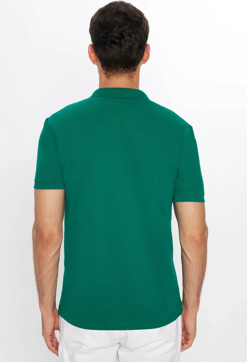 تودورس Men's Slim Fit Slim Cut Cotton Soft Texture Cool Fabric Plain Pique Polo Collar T-Shirt