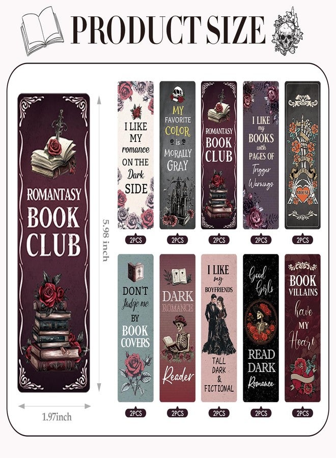 AFRITEE Dark Romance Bookmarks for Women - 20 Pcs Gothic Vintage Rose Skull Paper Bookmarks Gifts for Romance Novel Lovers, Funny Dark Twisted Romance Bookmarks for Reading Women Spicy Gifts for Girl - Image 4