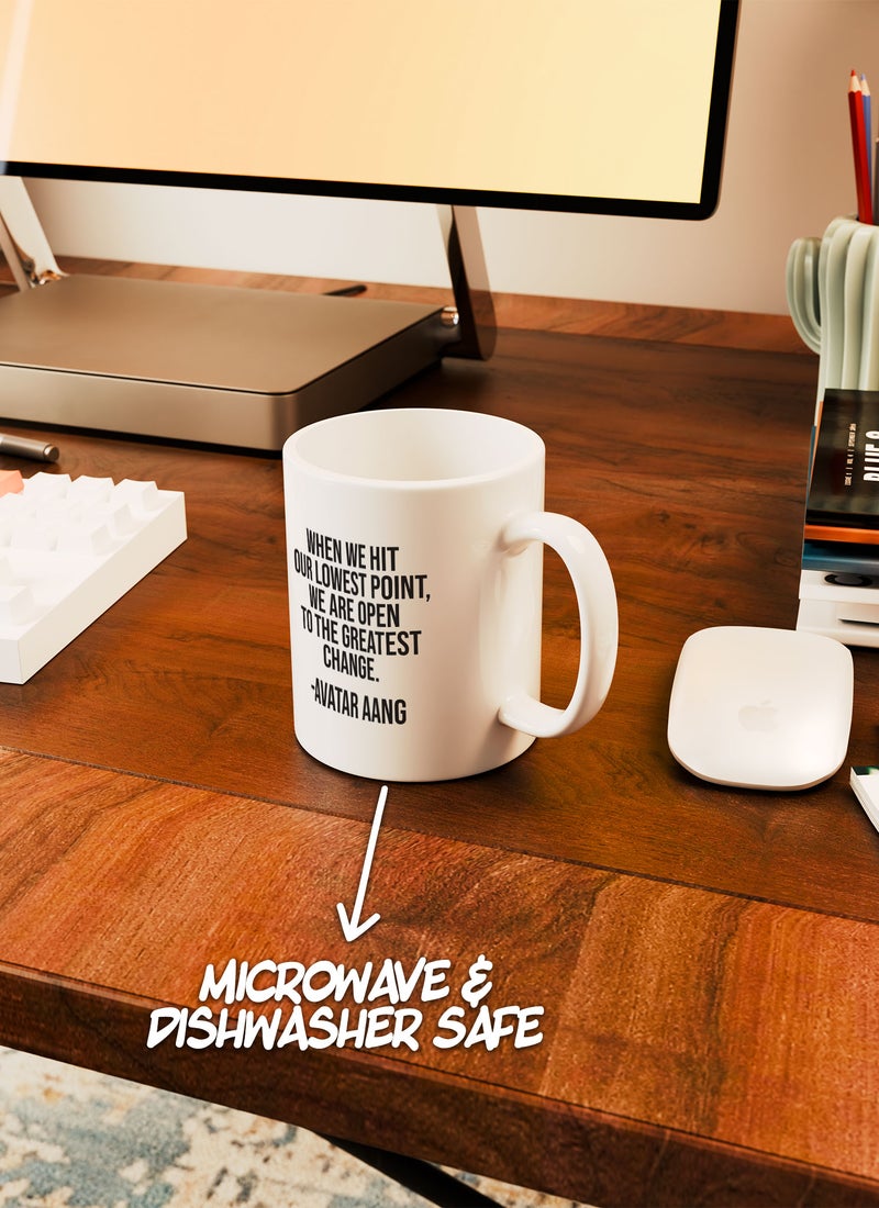 LOUD UNIVERSE White Ceramic Coffee Mug Avatar Aang Quote The Last Air Bender Quote Ceramic Tea Cup - Image 4