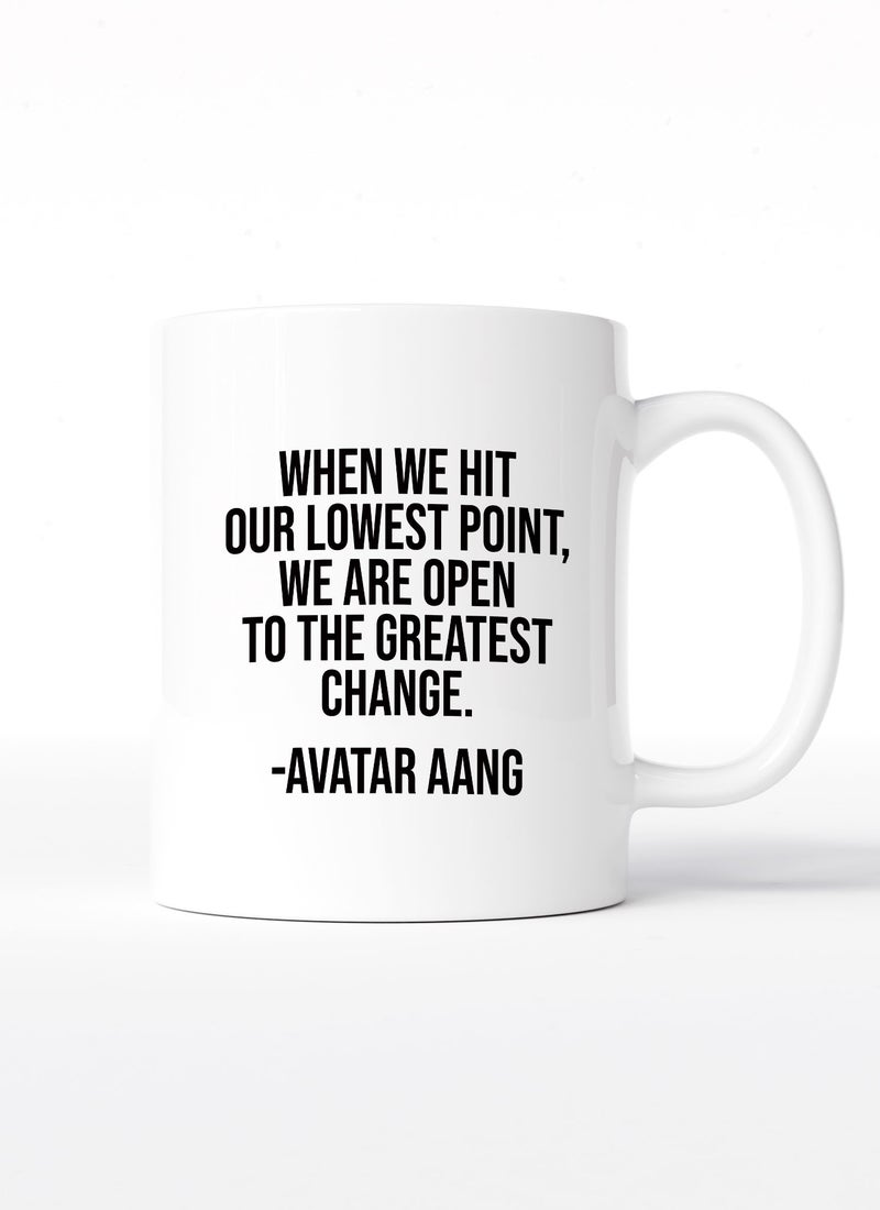 LOUD UNIVERSE White Ceramic Coffee Mug Avatar Aang Quote The Last Air Bender Quote Ceramic Tea Cup - Image 1