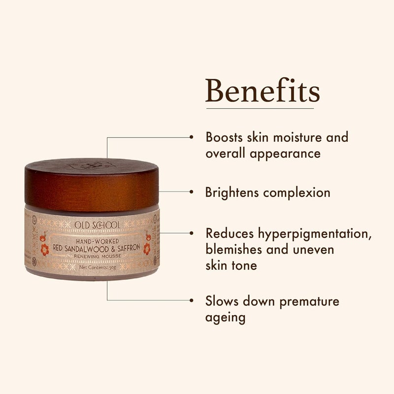 OLD SCHOOL Rituals Red Sandalwood  Saffron AgeDefying Face MoisturiserFor Dull Or Mature SkinHydrating Mousse50GReduces Fine Lines  WrinklesEnhances Youthful Radiance - Image 3