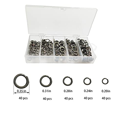 ZYYC 200 PCS Stainless Steel Fishing Split Rings Fishing Lures Connector Flat Stainless Steel Split Ring for Mini Key Chain Rings Open Jump Rings Connectors for Jewlery Making Findings Fishing - Image 2