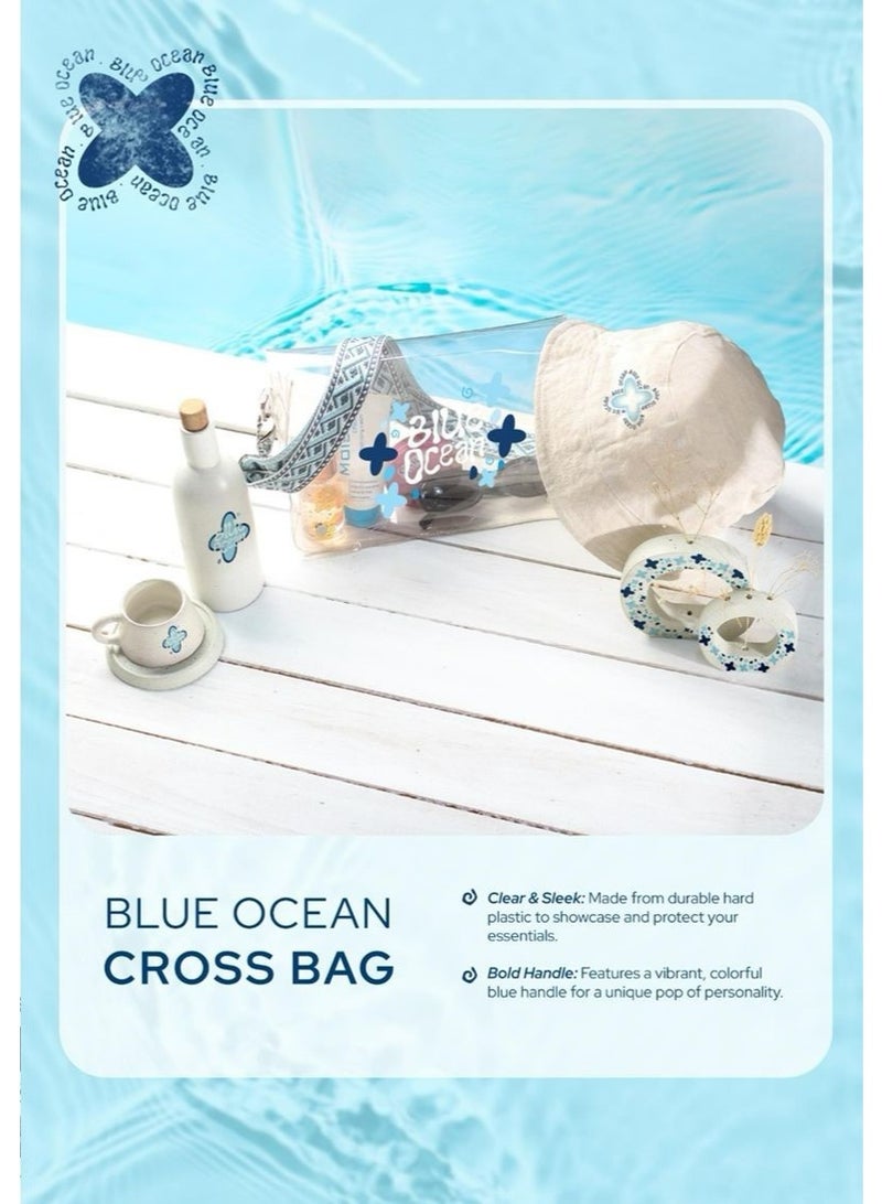 BLUE OCEAN Transparent Crossbody Bag – Durable Clear Plastic with Bold Adjustable Strap, 27×19 cm  - Image 4
