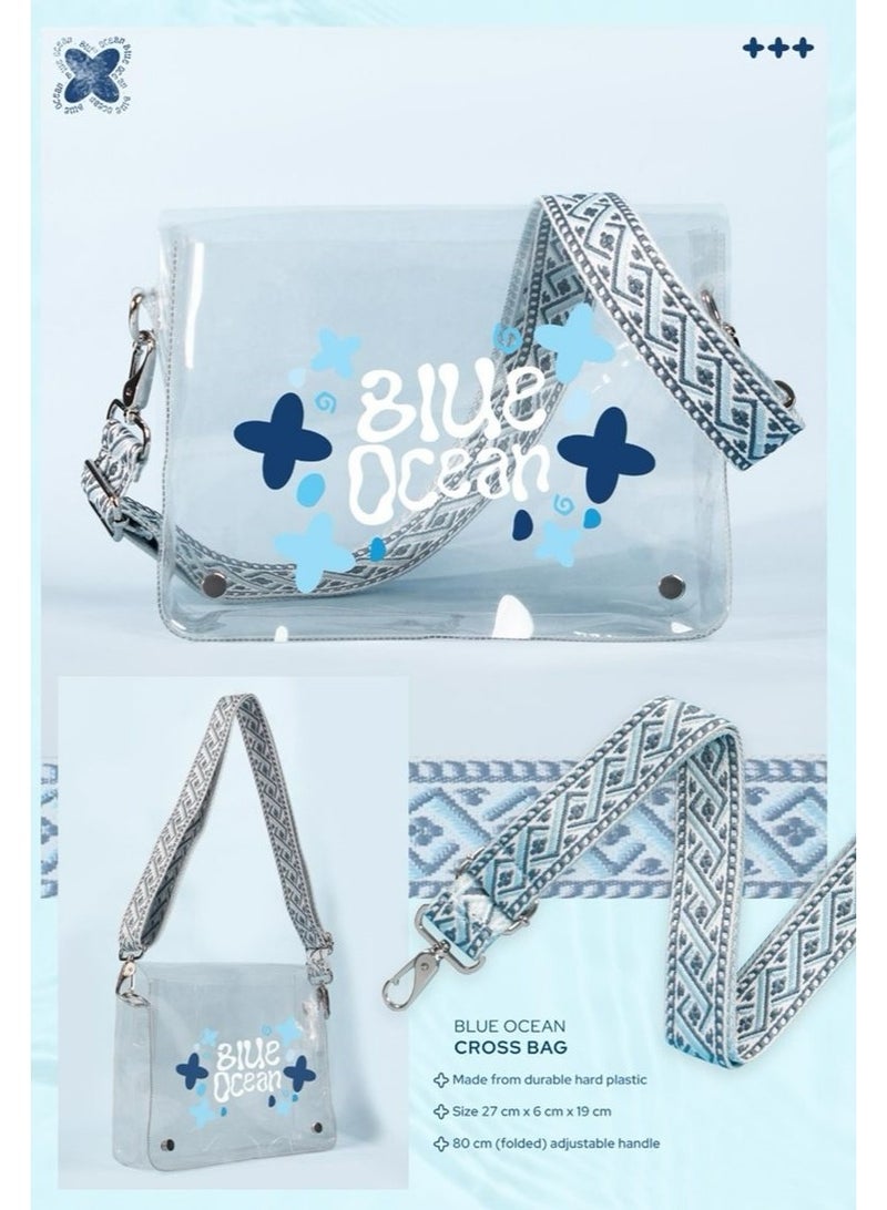 BLUE OCEAN Transparent Crossbody Bag – Durable Clear Plastic with Bold Adjustable Strap, 27×19 cm  - Image 3