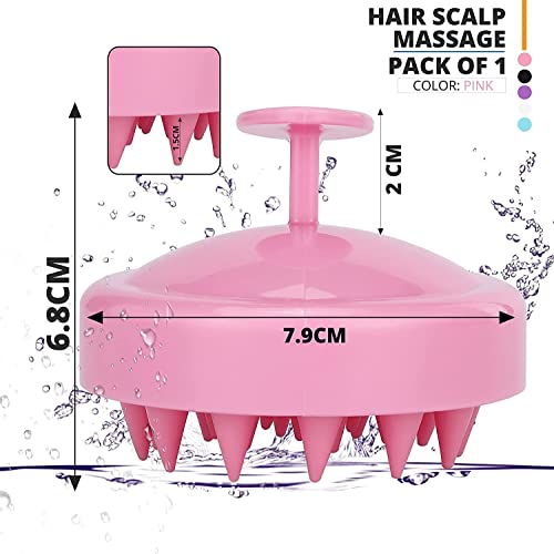 VALKYRIE Manual Scalp Massager Shampoo Brush,Eco-Friendly Wheat Straw Body With Soft Silicon Bristles, Exfoliator|Dandruff Removal,Prevents Hair Loss For unisex (PINK) - Image 4