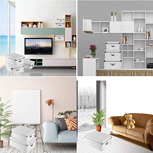 SEEKIND Decorative Storage Boxes with Lids,Water-Proof Storage Bins for Shoes,Clothes,Office … - Image 2