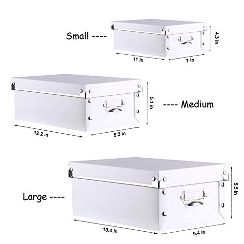 SEEKIND Decorative Storage Boxes with Lids,Water-Proof Storage Bins for Shoes,Clothes,Office … - Image 3