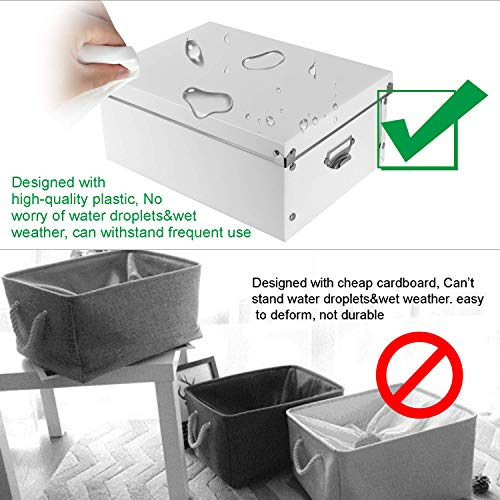 SEEKIND Decorative Storage Boxes with Lids,Water-Proof Storage Bins for Shoes,Clothes,Office … - Image 4