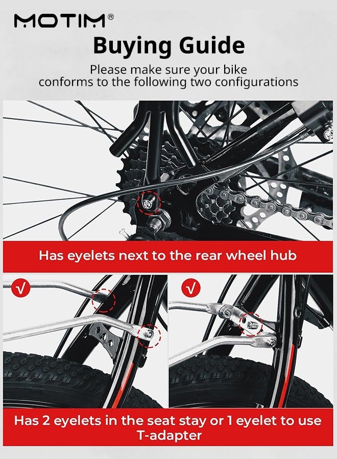 Motim Mountain Bike Cargo Rack, Quick Release Adjustable Bike Rear Racks Carrier Racks  - Image 3