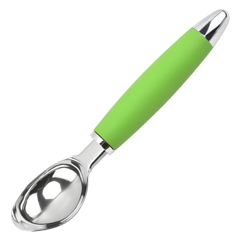 ONICORN Ice Cream Scoop, Stainless Steel Professional Ice Cream Scooper Spoon with Non-Slip Rubber Grip Handle, Ice Cream Spade for Cookie Dough, Gelato, Sorbet, Melon (Pack of 1, Green) - Image 1