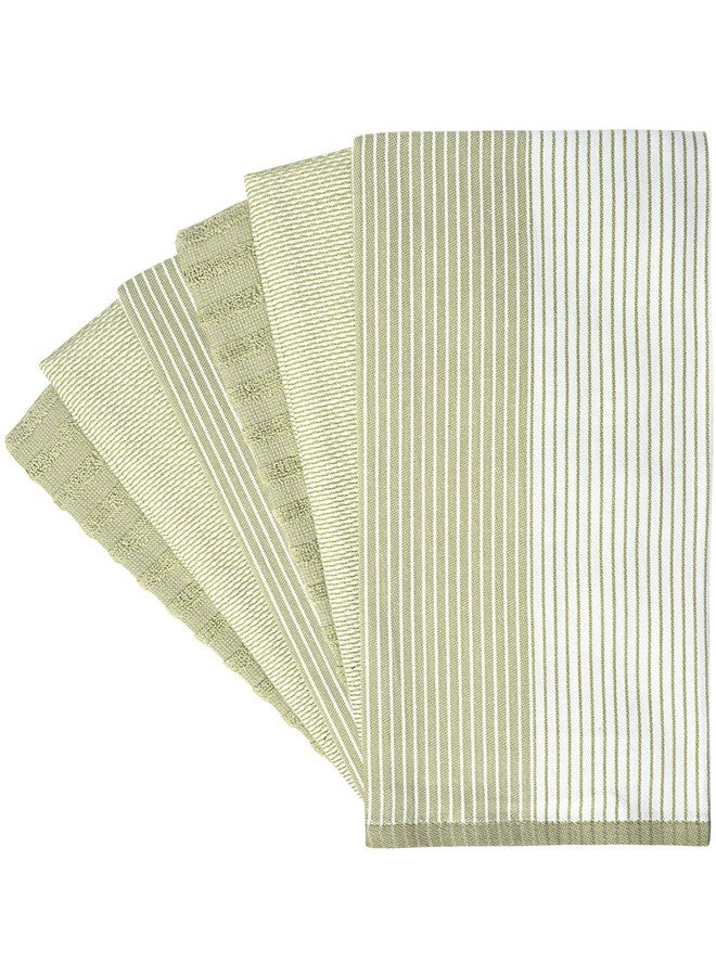 Bumble Towels Premium Kitchen Towels (20”x 28”, 6 Pack) | Large Cotton Kitchen Hand Towels | Dish Towels | Flat & Terry Towel | Kitchen Towels | Highly Absorbent Tea Towels Set with Hanging Loop | Sage Green - Image 2