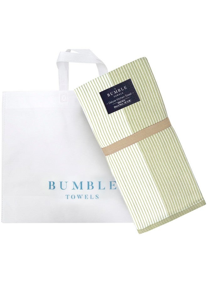 Bumble Towels Premium Kitchen Towels (20”x 28”, 6 Pack) | Large Cotton Kitchen Hand Towels | Dish Towels | Flat & Terry Towel | Kitchen Towels | Highly Absorbent Tea Towels Set with Hanging Loop | Sage Green - Image 4