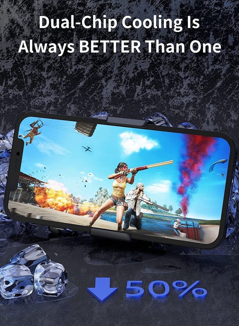 Phone Cooler Fan Game Pad Holder Radiator with Dual Semiconductor Cooling Chip, Cellphone USB Case for Mobile Gaming, TikTok Live Streaming, Car Driving, Outdoor Vlog - Image 5