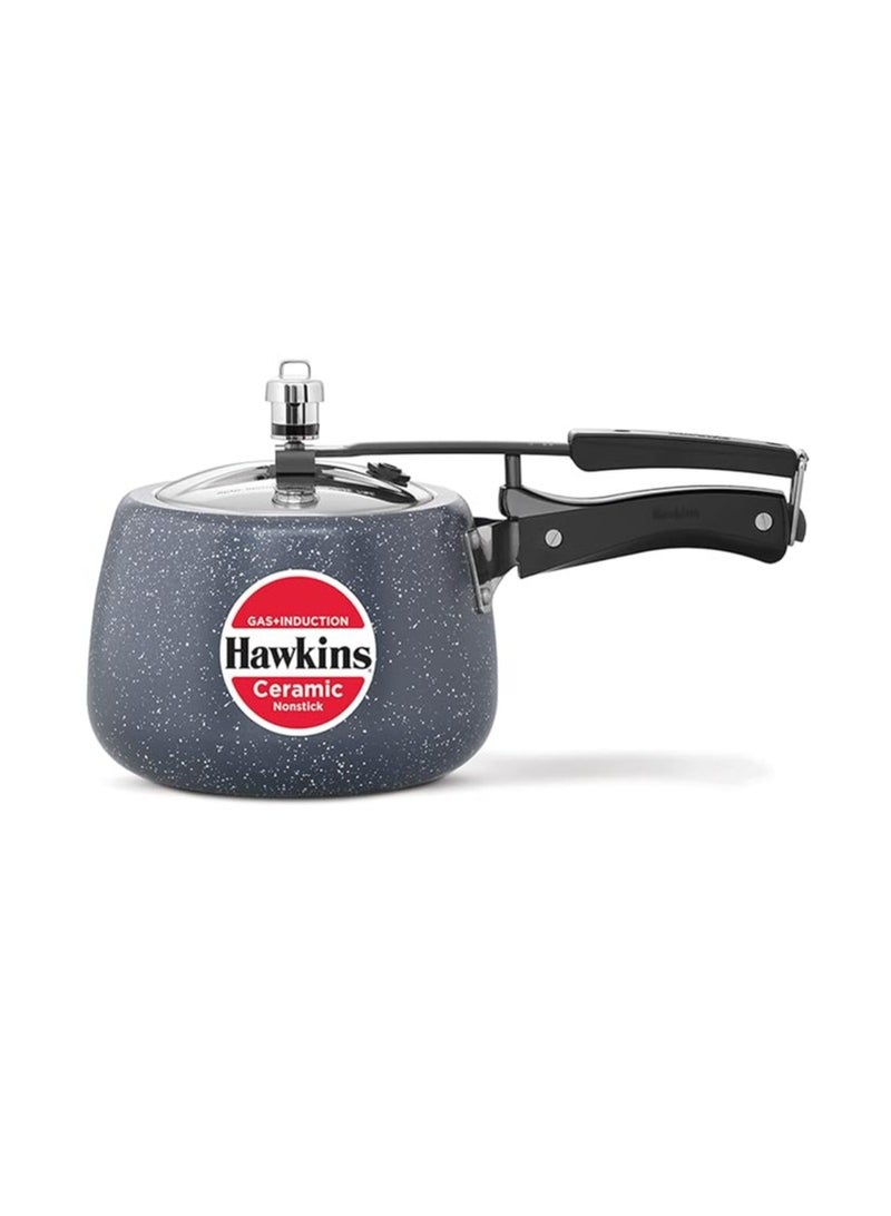 Hawkins Hawkins 3 Litre Ceramic Nonstick Pressure Cooker, Induction Inner Lid Cooker, Granite Contura shaped Cooker, Best Cooker, Blue (ICC30)  - Image 1