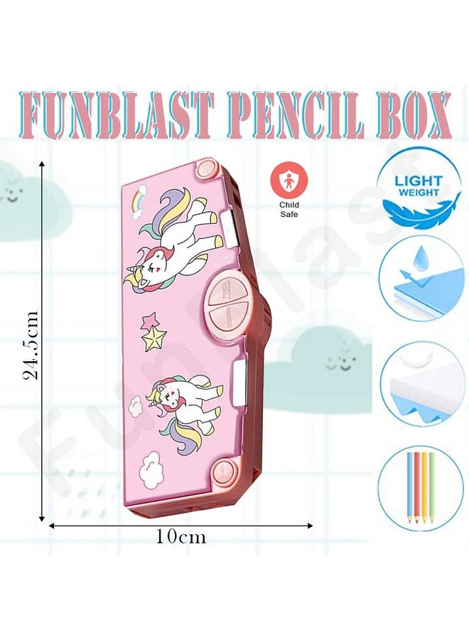 فنبلاست صندوق أقلام فن بلاست متعدد الاستخدامات للأطفال، صندوق أقلام يونيكورن، صندوق أقلام للأطفال للبنات، حقيبة أقلام للبنات، صندوق أقلام منبثق، هدايا يونيكورن للأطفال - بلاستيك، متعدد الألوان - Image 2