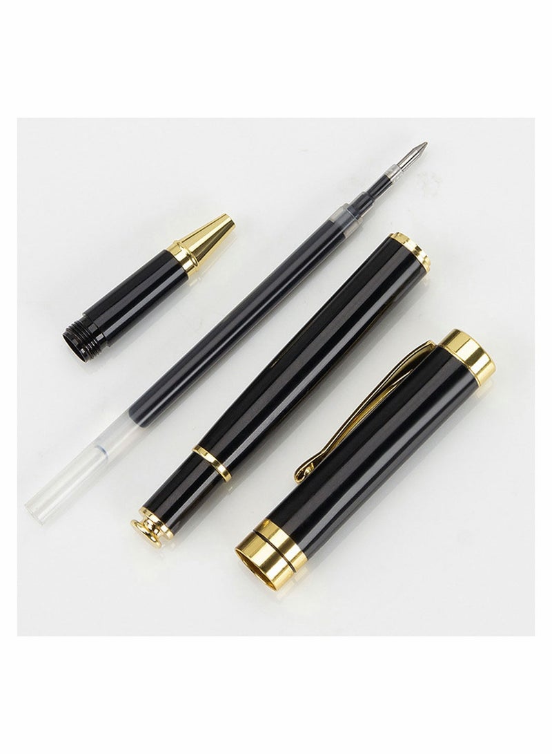 Luxury Black Ballpoint Pens with Chrome Trim - 0.5mm Tip, 2-Piece Set with Ink Refills, Perfect Gift for Students and Executives in Elegant Gift Box - Image 4