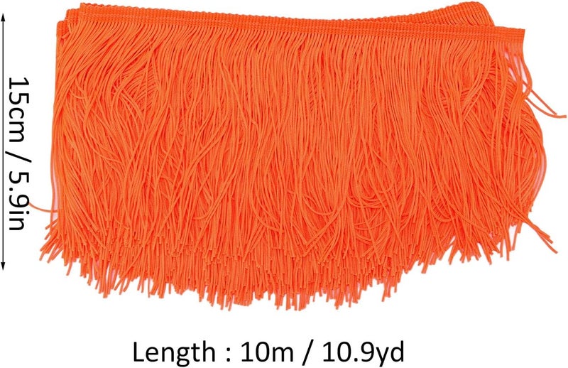 Fringed Tassel Table Skirt, Long Soft Brightly Colored Table Cloths, Hand - Cut Anti - Wrinkle Polyester Fabric with DIY Craft Potential, Perfect for Baby Shower Birthday Holiday P (Vermilion) - Image 3