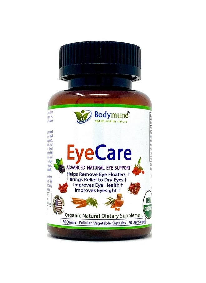 Bodymune - Eyecare Allnatural Usda Organic Eye Care Supplement For Eye Floaters Dry Eyes Eyesight Eye Health ; 60Day Supply ; Synergistic Blend 100% Vegan Glutenfree Nongmo Usa Made - Image 1