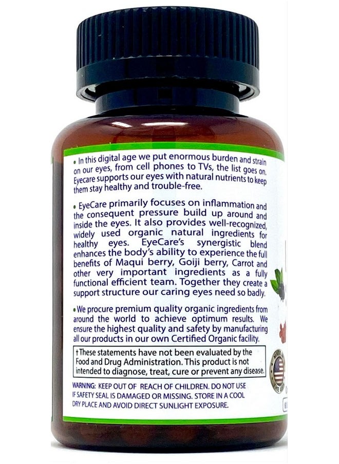 Bodymune - Eyecare Allnatural Usda Organic Eye Care Supplement For Eye Floaters Dry Eyes Eyesight Eye Health ; 60Day Supply ; Synergistic Blend 100% Vegan Glutenfree Nongmo Usa Made - Image 1